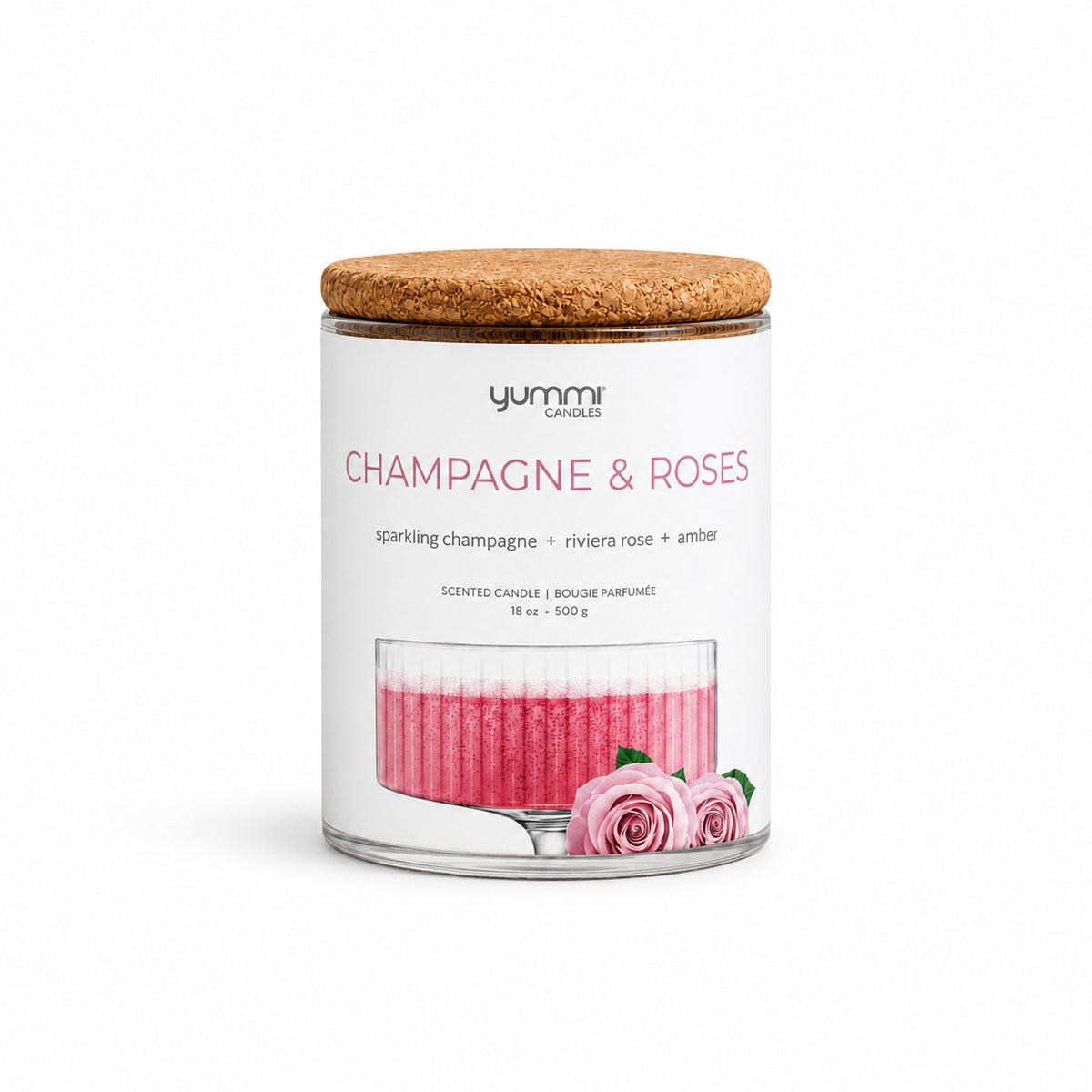 18oz Champagne Roses Scented Jar Candles
