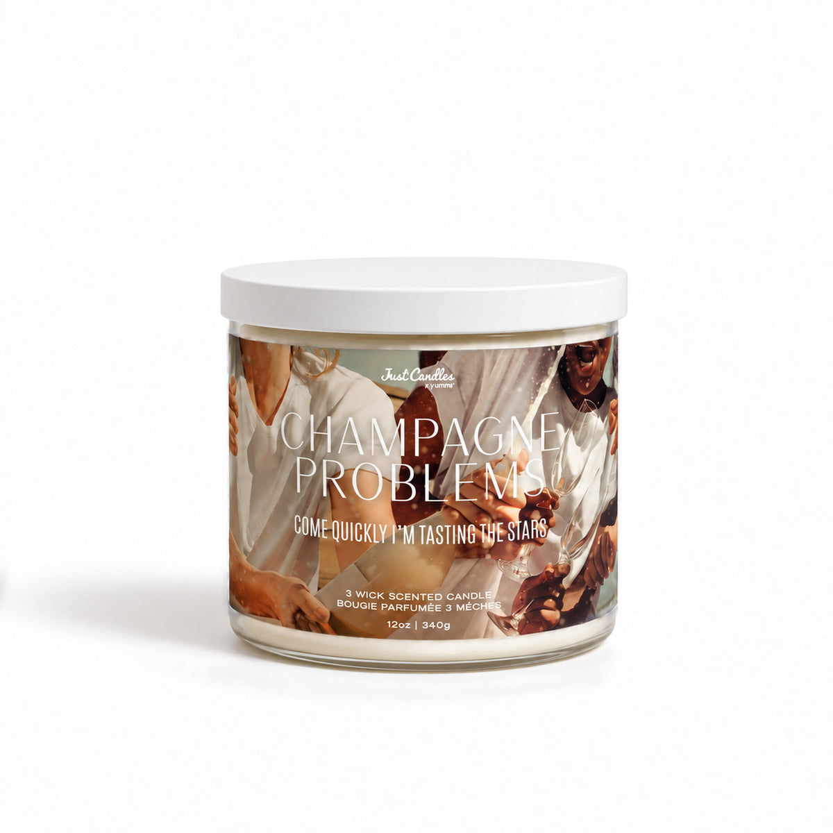 Just Candles 12oz 3-Wick Champagne Problems Scented Jar