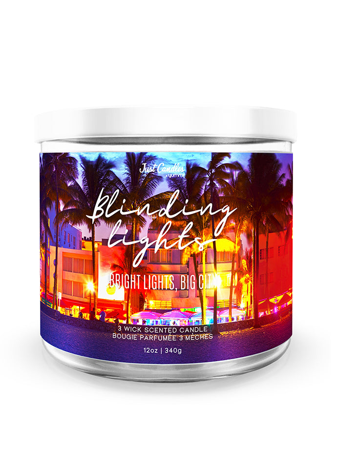 Just Candles 12oz 3-Wick Blinding Lights Scented Jar - each