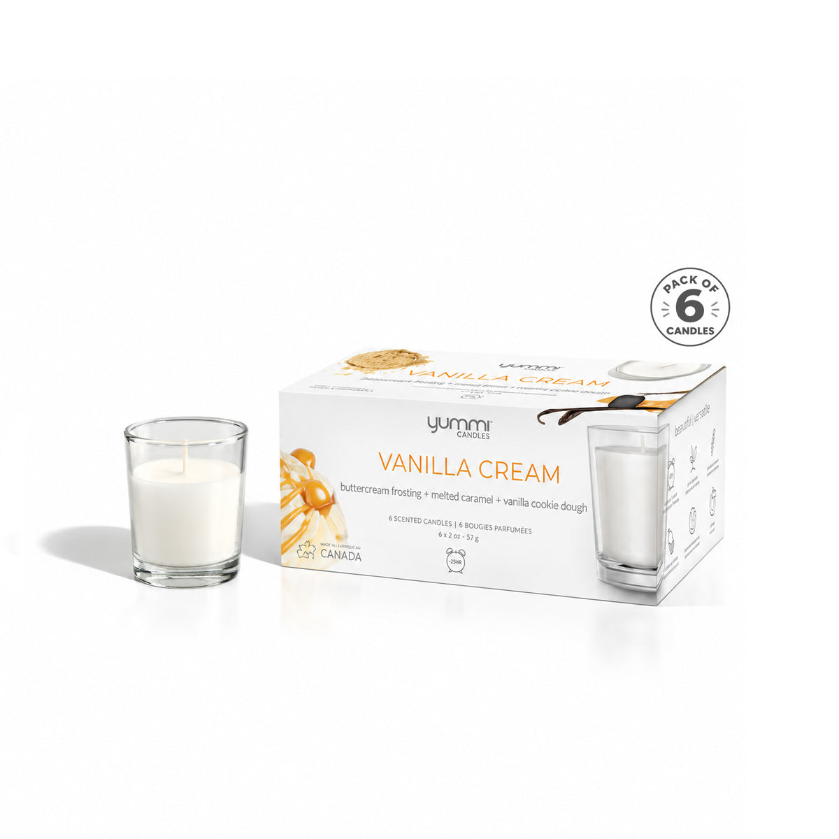 2oz Vanilla Cream Scented Jar Candles