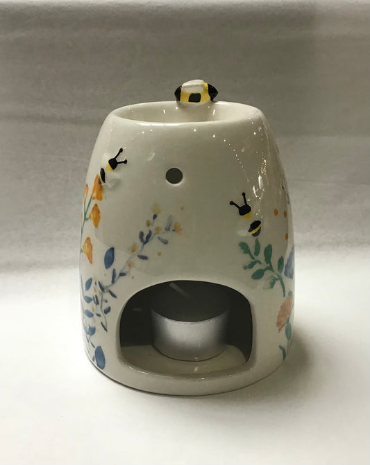 Floral Wax Burner - Blue