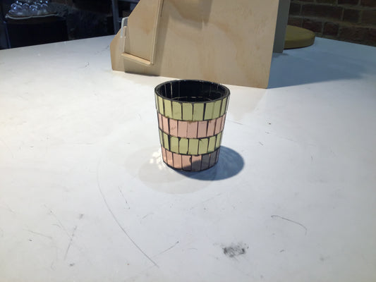 2.25" H Glass Mosaic Votive Holder