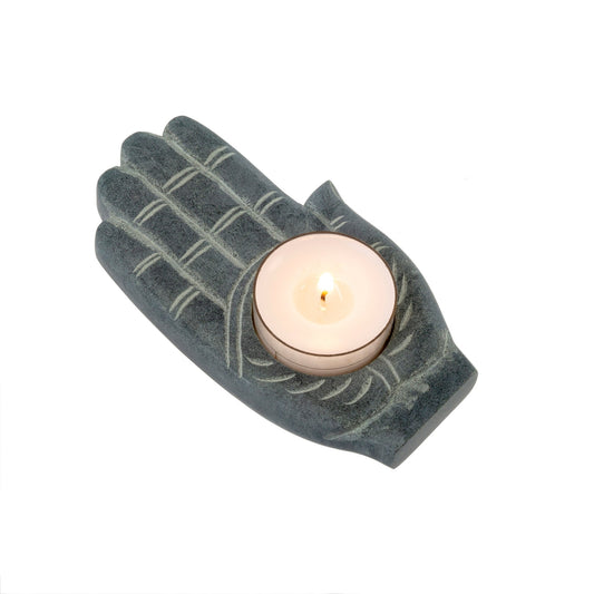 Soapstone Hand Tea Light, each