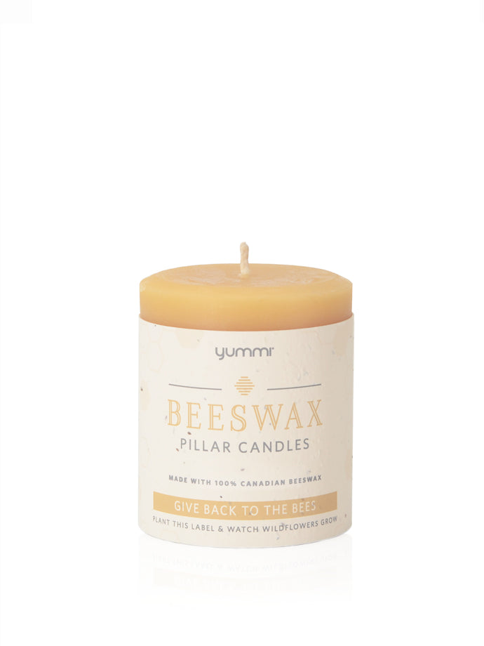 3''x 3.5'' Beeswax Pillar Candles – Yummi Candles Canada