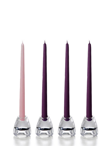 12" Wholesale Advent Taper Candles - Case of 72