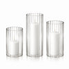 Yummi Candles - 12 Slim Pillar Candles and Ribbed Cylinder Vases