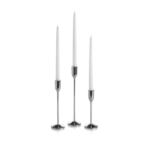 Yummi Candles - 36 Taper Candles and 36 Silver Virtu Candlesticks