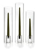 Yummi Candles - 36 Taper Candles, 36 Glass Chimneys and 36 Square Block Holders