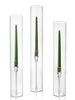 Yummi Candles - 12 Taper Candles, 12 Glass Chimneys and 12 Aura Taper Holders