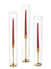 Yummi Candles - 12 Taper Candles, 12 Tall Chimneys and 12 Gold Virtu Candlesticks