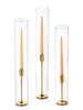 Yummi Candles - 12 Taper Candles, 12 Tall Chimneys and 12 Gold Virtu Candlesticks