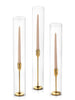 Yummi Candles - 12 Taper Candles, 12 Tall Chimneys and 12 Gold Virtu Candlesticks