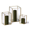 Yummi Candles - 36 Slim Pillar Candles and Gold Luxus Lanterns