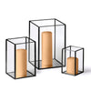 Yummi Candles - 36 Slim Pillar Candles and Black Luxus Lanterns