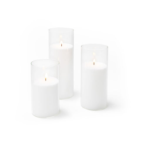 Yummi Candles - Amos Candle Sand & Glass Cylinder Vase Set of 36