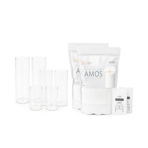 Yummi Candles - Amos Candle Sand & Glass Cylinder Vase Set of 6 - Lifestyle - 3
