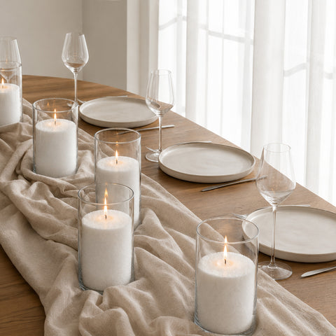 Yummi Candles - Amos Candle Sand & Glass Cylinder Vase Set of 6 - Lifestyle - 1