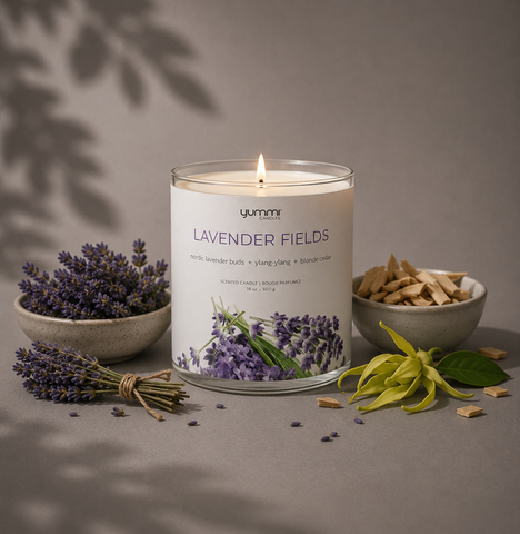 Yummi Candles - 18oz Lavender Fields Scented Jar Candles - Lifestyle - 2