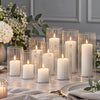 Yummi Candles - 12 Slim Pillar Candles and Ribbed Cylinder Vases - Lifestyle - 1
