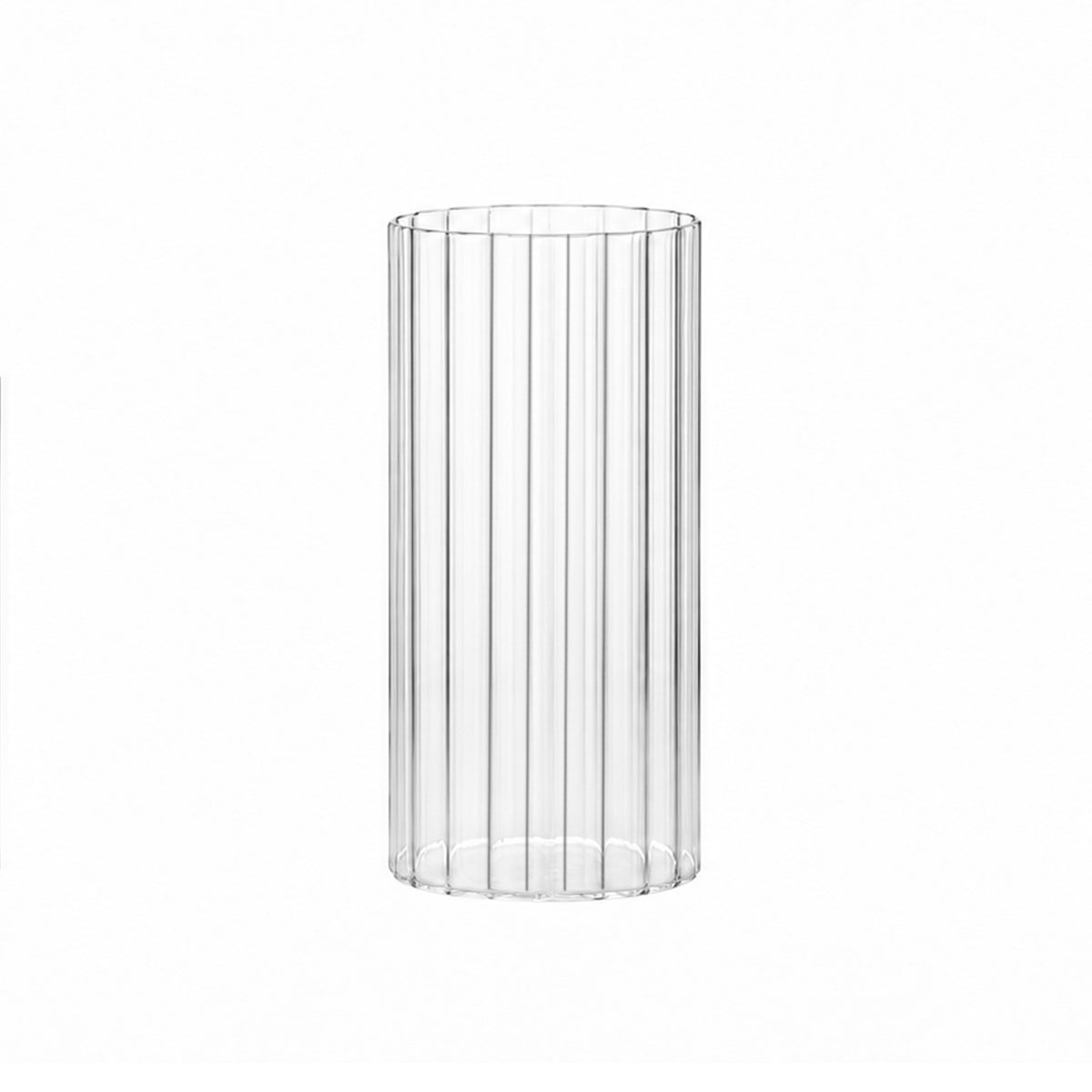 7.5" Ribbed Cylinder Vase