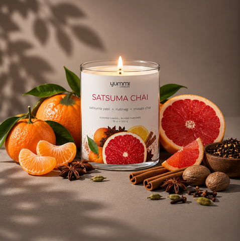 Yummi Candles - 18oz Satsuma Chai Scented Jar Candles - Lifestyle - 2