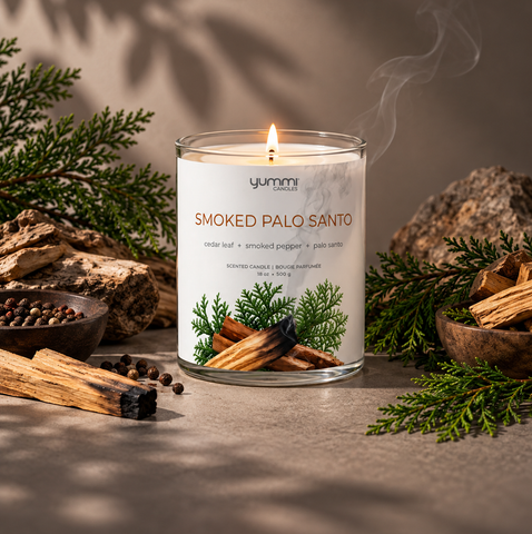 Yummi Candles - 18oz Smoked Palo Santo Scented Jar Candles - Lifestyle - 2