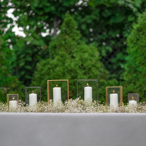 Yummi Candles - 12 Slim Pillar Candles and Gold Luxus Lanterns - Lifestyle - 3
