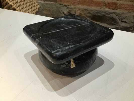 Marble Pillar Holder - Black