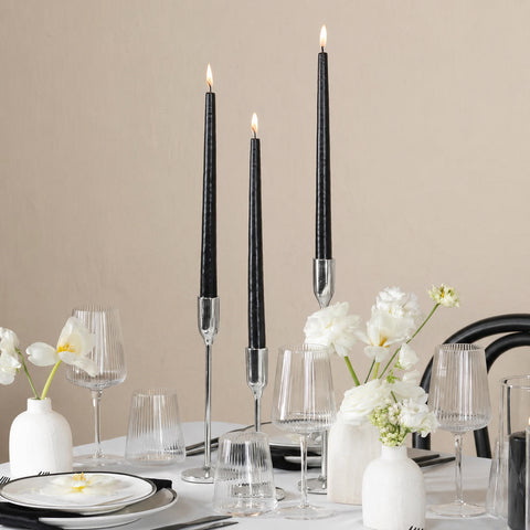 Yummi Candles - 12 Taper Candles and 12 Silver Virtu Candlesticks - Lifestyle - 1