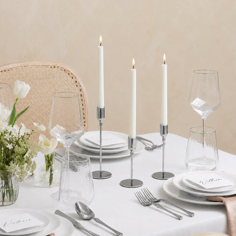 Yummi Candles - 12 Taper Candles and 12 Silver Virtu Candlesticks - Lifestyle - 2