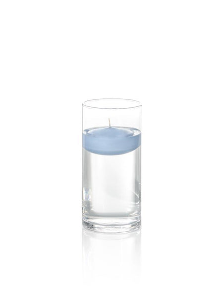 3" Floating Candles and 7.5" Cylinder Vases Periwinkle Blue