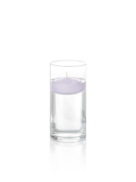 3" Floating Candles and 7.5" Cylinder Vases Lavender