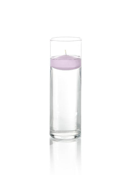 3" Floating Candles and 9" Cylinder Vases Violet