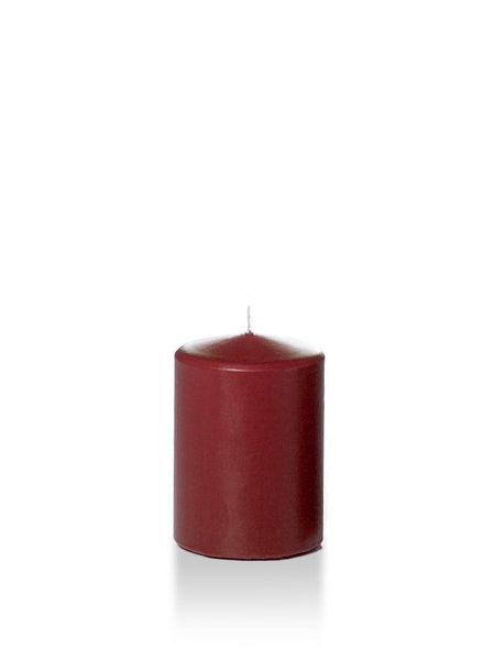 3" x 4" Wholesale Pillar Candles Burgundy