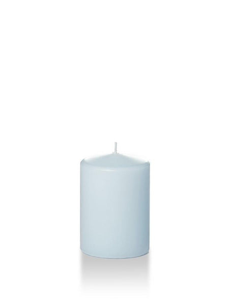 3" x 4" Wholesale Pillar Candles Ice Blue