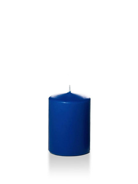 3" x 4" Wholesale Pillar Candles Royal Blue