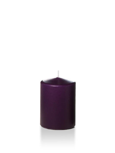 3" x 4" Wholesale Pillar Candles Dark Purple