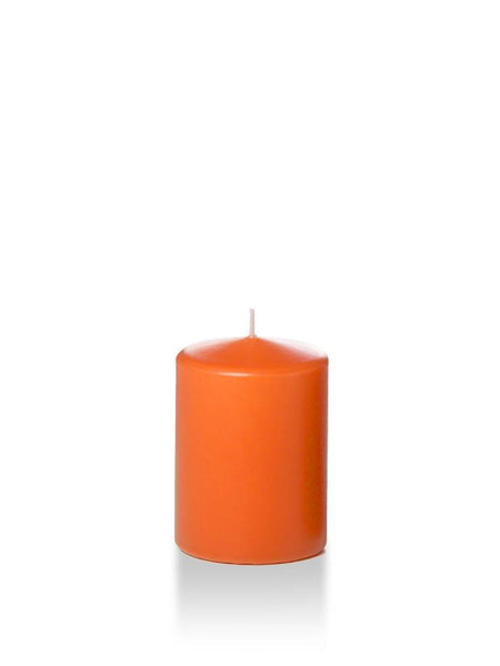 3" x 4" Wholesale Pillar Candles Bright Orange