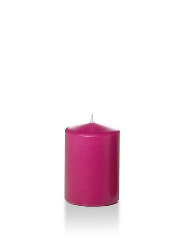 Yummi Candles - 3" x 4" Wholesale Pillar Candles Hot Pink