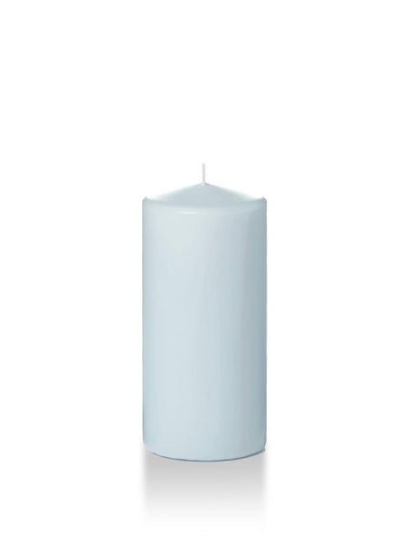 3" x 6" Wholesale Pillar Candles Ice Blue