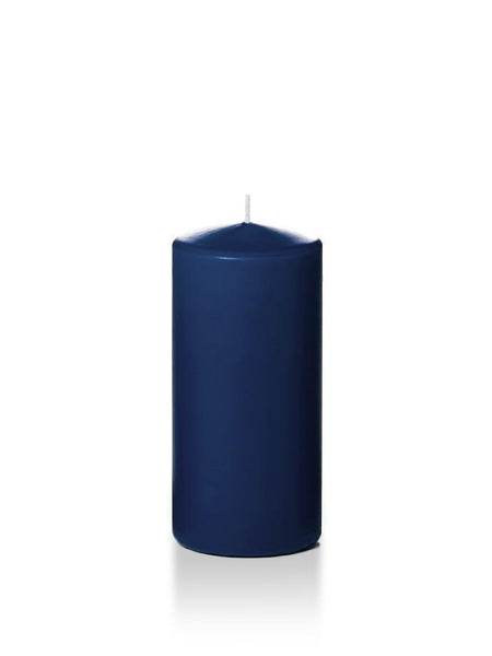 3" x 6" Wholesale Pillar Candles Navy Blue