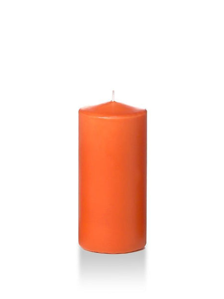 3" x 6" Wholesale Pillar Candles Bright Orange