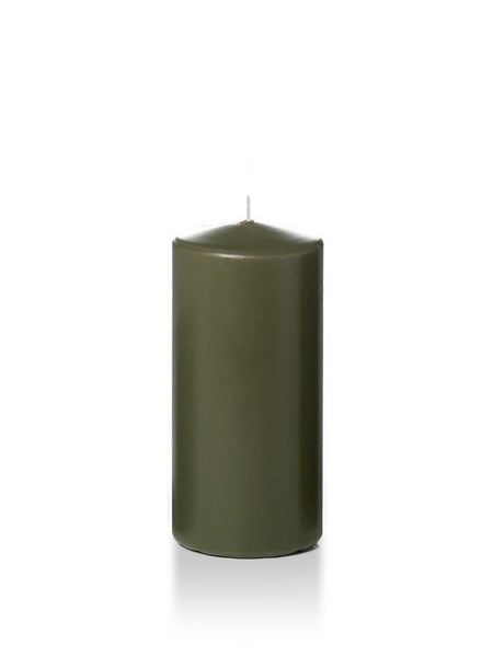 3" x 6" Wholesale Pillar Candles Olive