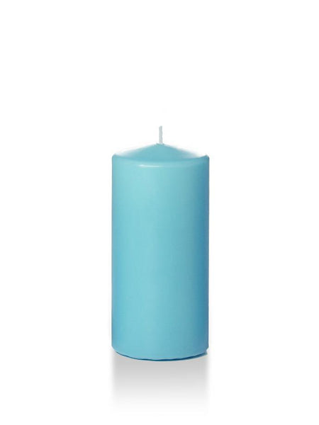 3" x 6" Wholesale Pillar Candles Caribbean Blue