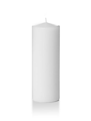 3" x 8" Wholesale Pillar Candles White