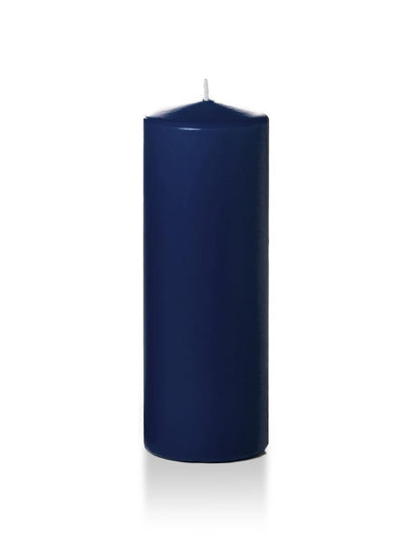 3" x 8" Wholesale Pillar Candles Navy Blue