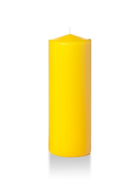 3" x 8" Wholesale Pillar Candles Bright Yellow