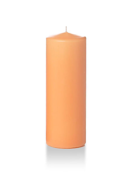 3" x 8" Wholesale Pillar Candles Peach