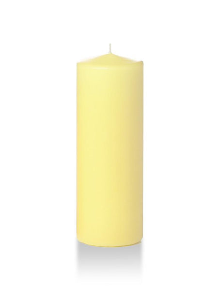 3" x 8" Wholesale Pillar Candles Buttercup Yellow