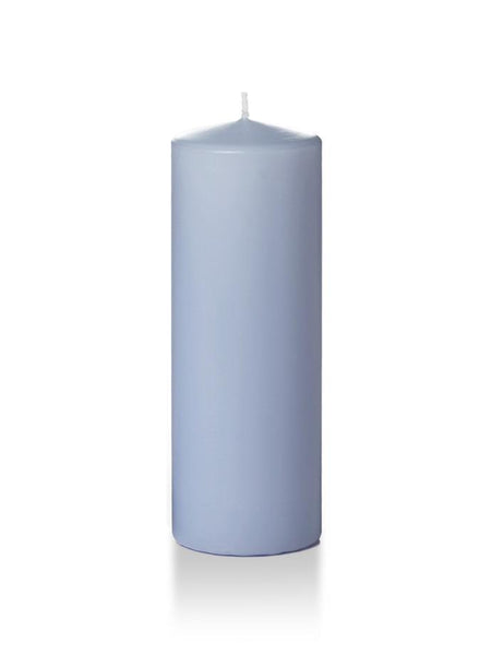 3" x 8" Wholesale Pillar Candles Periwinkle Blue
